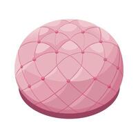 Creative round pouf with diamond quilt pattern vector