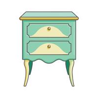 Charming bedside table with scalloped edge vector
