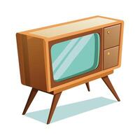 Chic retro TV stand with sliding door vector