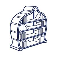 Open book inspired bookshelf design vector