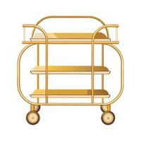 Bar cart with two shelves, retro-inspired vector