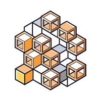 Wall shelf featuring floating cubes vector