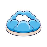 Stylish pet bed shaped like a cloud vector