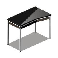 Chic L-shaped corner desk design vector