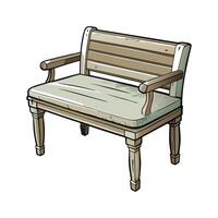Rustic wooden bench with distressed finish vector