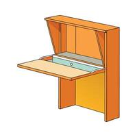 Creative fold-out wall desk for saving space vector