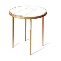 Elegant round side table with marble design vector