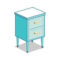 Small bedside table with single drawer vector