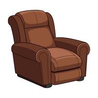 Chic dark recliner featuring extended footrest vector
