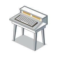 Writing desk with pull-out keyboard tray design vector