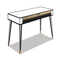 Chic writing desk with hidden drawer feature vector