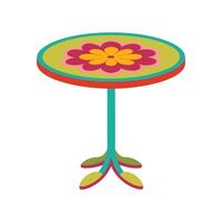 Round table shaped like a flower vector