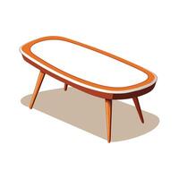 Kidney-shaped coffee table with sleek design vector
