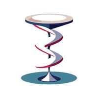 Spiral-shaped side table with smooth lines vector