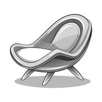 Creative lounge chair with smooth curves vector