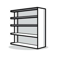 Chic minimalist bookshelf featuring three shelves vector