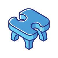 Chic puzzle piece-shaped side table vector
