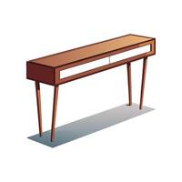 Minimalist floating console table design vector