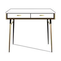 Stylish writing desk featuring a hidden drawer vector
