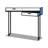 Creative floating desk with drawer design vector
