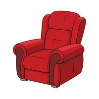 Plush recliner with wide armrests vector