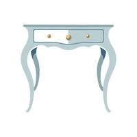 Creative writing desk with elegantly curved legs vector