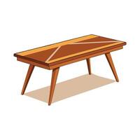 Coffee table with tapered legs in mid-century design vector
