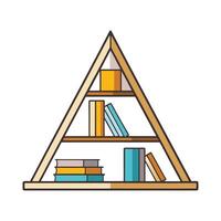 Corner bookshelf with triangular design vector