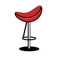 Chic bar stool featuring crescent-shaped seat vector