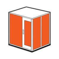 Chic modular storage cube featuring sliding door vector