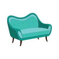 Creative sofa featuring wave-shaped silhouette vector