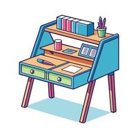 Stylish writing desk with integrated organization vector