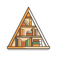 Stylish corner bookshelf with triangular design vector