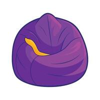 Oversized bean bag chair with playful outline vector