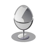 Chic clean outline egg-shaped side table vector