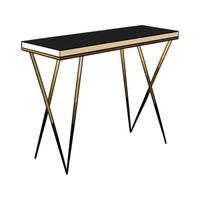 Chic angular leg metal console table vector
