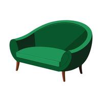Crescent shaped sofa with smooth lines vector