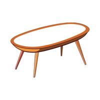 Stylish kidney-shaped coffee table design vector