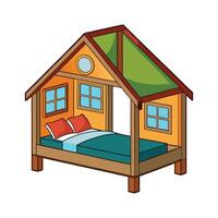 Stylish treehouse-inspired bed frame design vector
