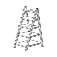 Three-tiered ladder shelf compact design vector