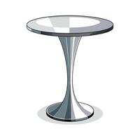 Creative pedestal table with sleek glass design vector