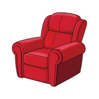 Creative recliner with plush wide armrests vector