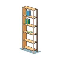 Chic tall bookcase featuring narrow shelving vector