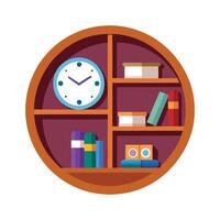 Chic wall shelf designed in clock shape vector
