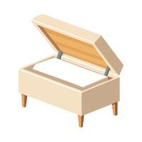 Compact storage bench with hinged lid design vector