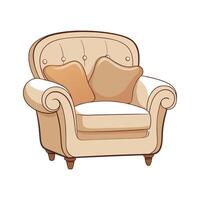 Creative cozy armchair with plush oversized cushions vector