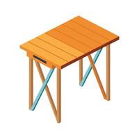 Folding dining table with smooth outline vector