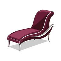 Chaise lounge with extended backrest design vector