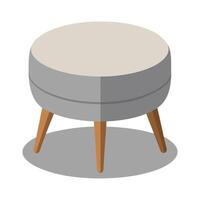 Minimalistic ottoman with a circular design vector