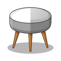 Creative minimalistic ottoman with circular shape vector